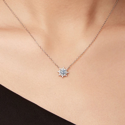 Radiant Sun Moissanite Pendant Necklace
