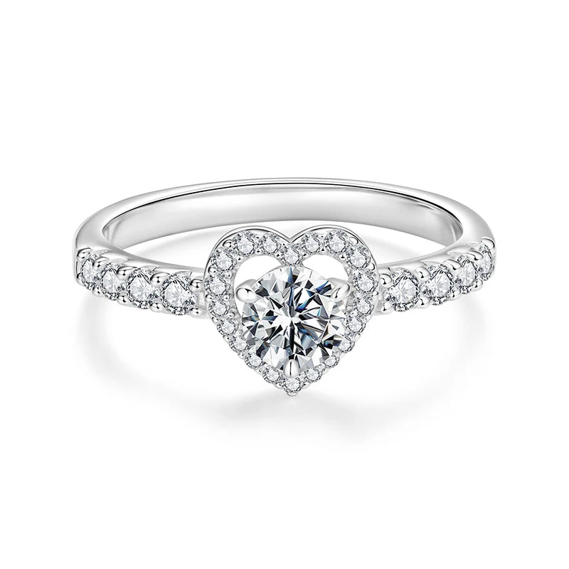 Moissanite Heart Eternity Ring