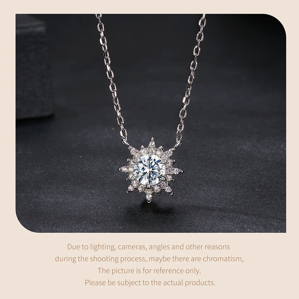 Radiant Sun Moissanite Pendant Necklace