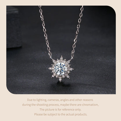 Radiant Sun Moissanite Pendant Necklace