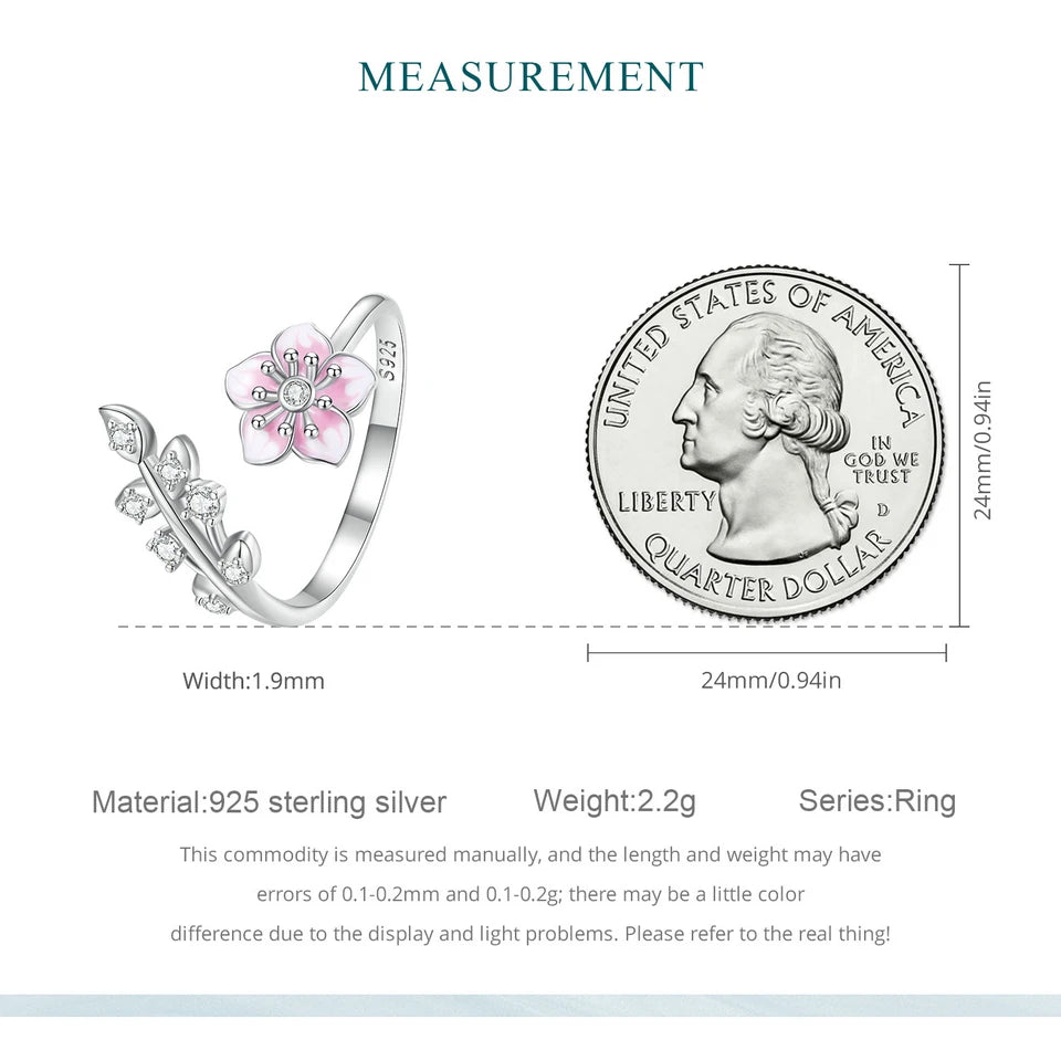 Pink Cherry Blossom Open Ring