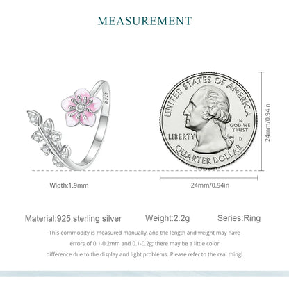 Pink Cherry Blossom Open Ring