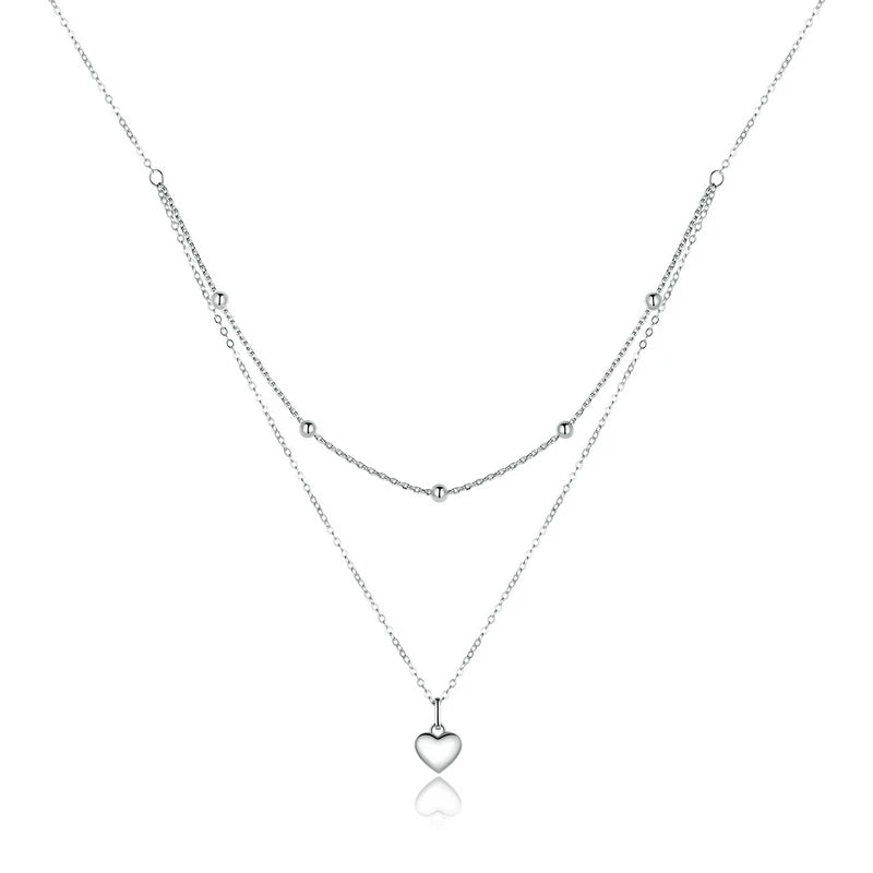 Double Heart Pendant Necklace