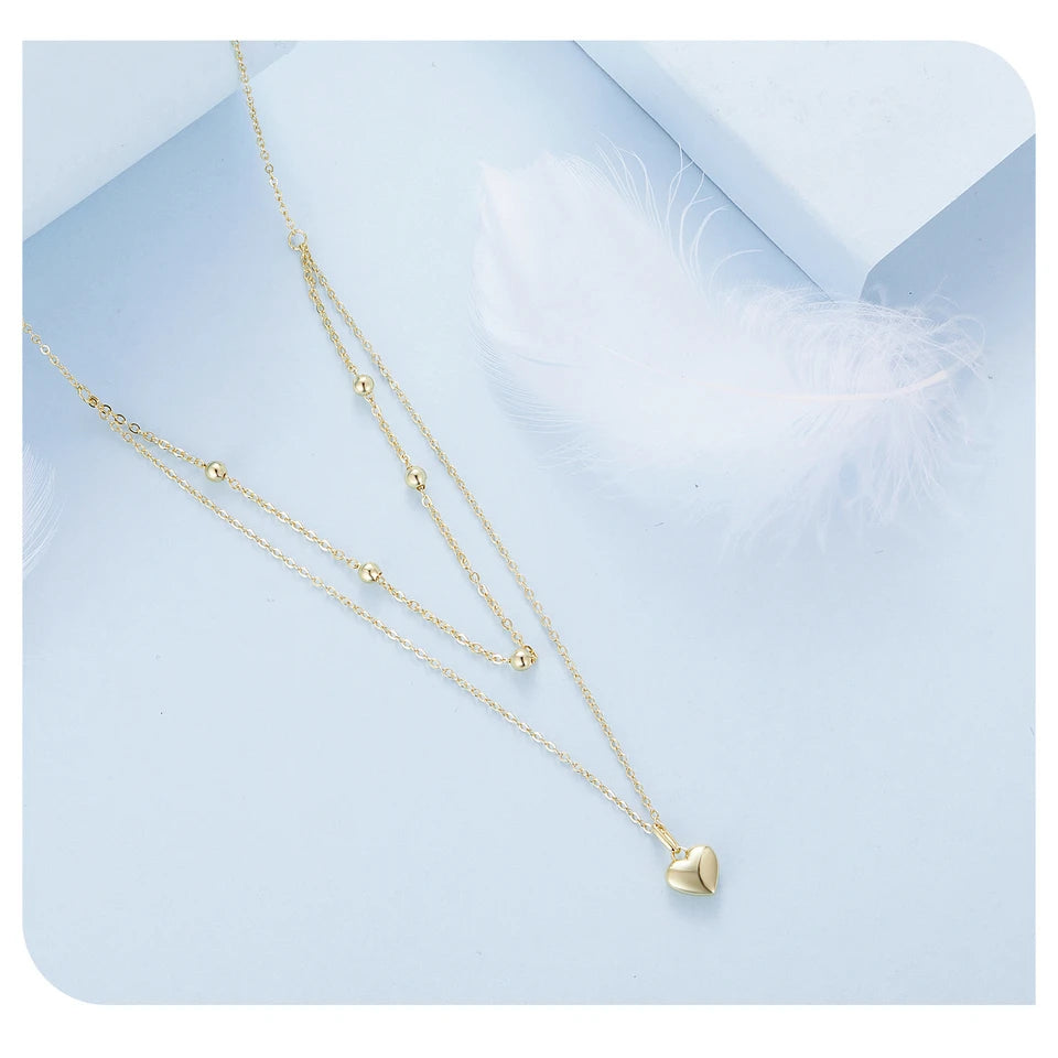 Double Heart Pendant Necklace