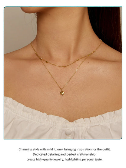 Double Heart Pendant Necklace