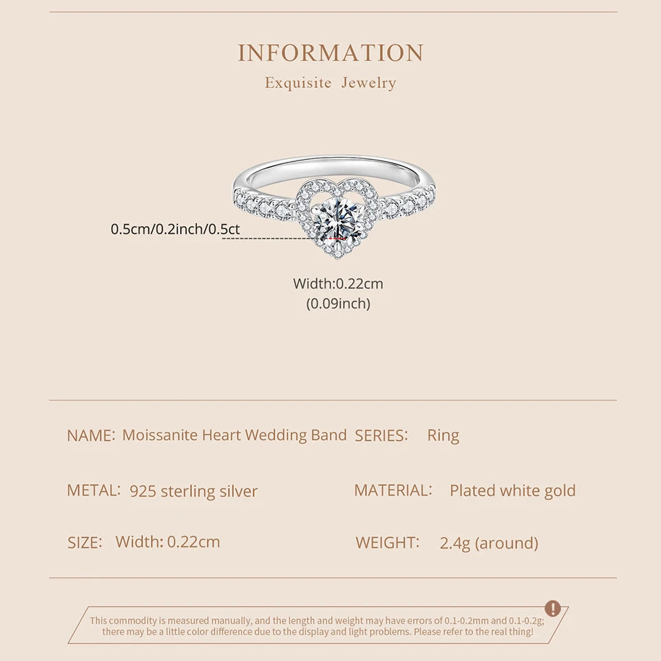 Moissanite Heart Eternity Ring
