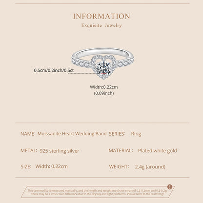 Moissanite Heart Eternity Ring