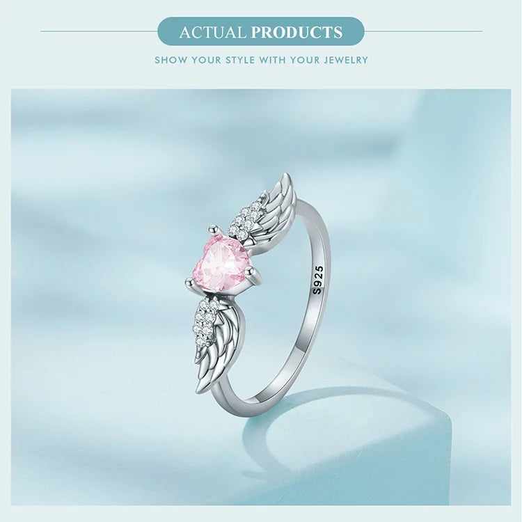 Angel Wing Heart Ring