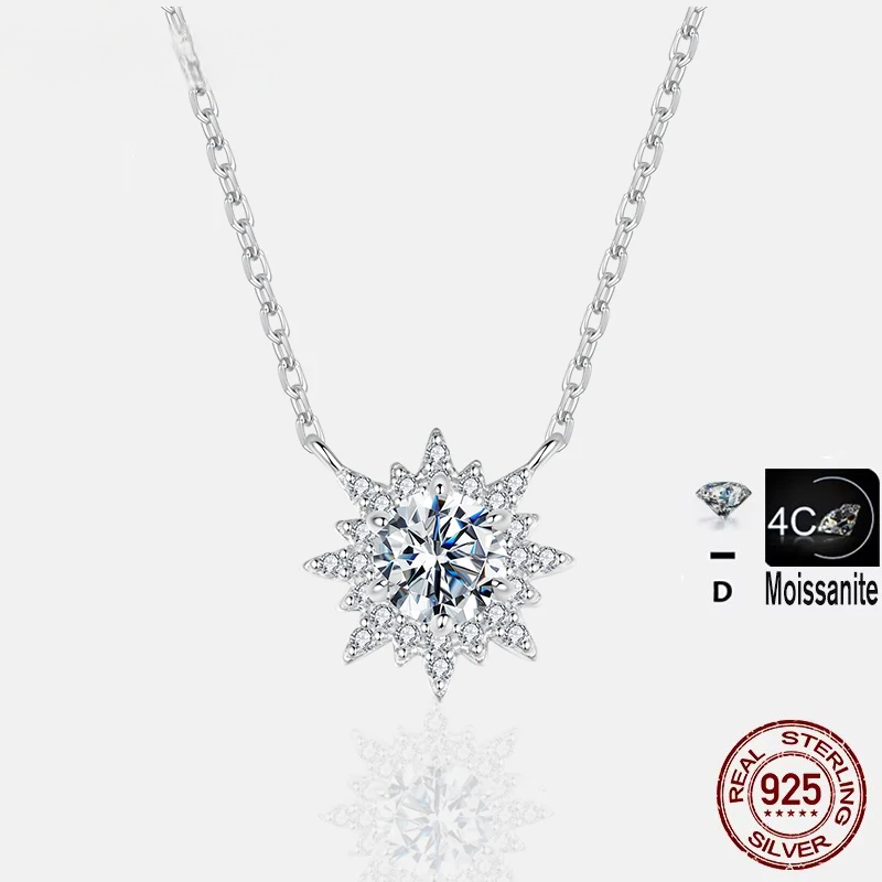 Radiant Sun Moissanite Pendant Necklace
